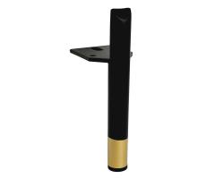 Noga metalowa SL01 h140 czarna ZŁOTA SKUWKA
